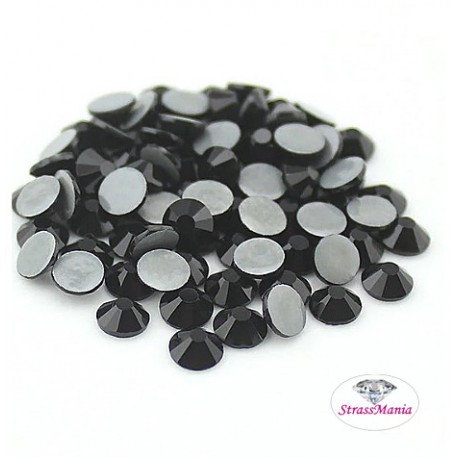 Strass jet black termo adesivi, schiene piatte hot fix